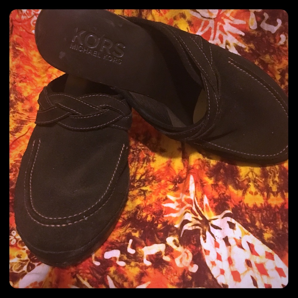 Michael Kors suede clogs (Chocolate brown)